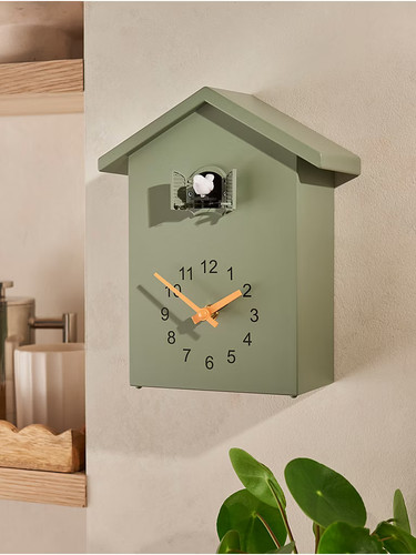 Green cuckoo wall clock - green,