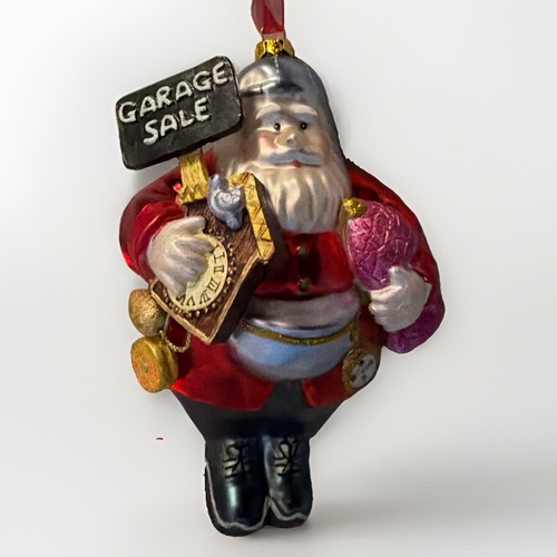 Large glass santa garage sale - garage,