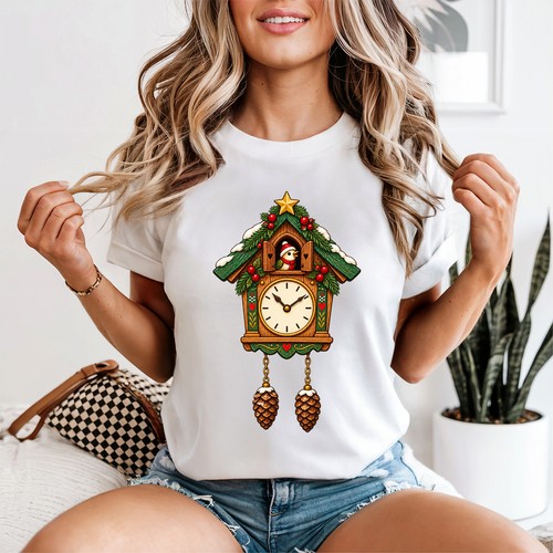 Snowy pinecone cuckoo clock - snowy,